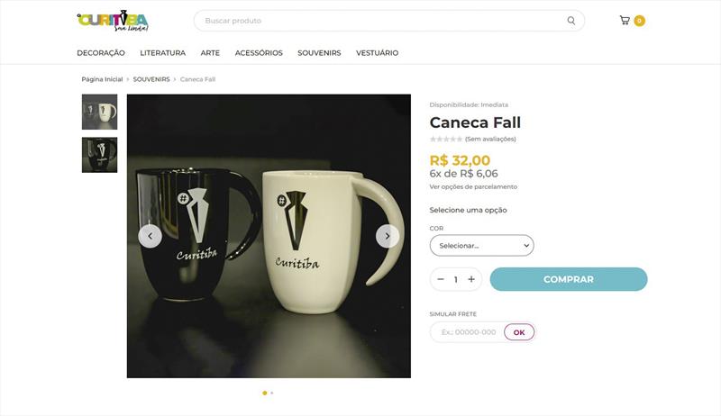 Ecommerce da Curitiba Sua Linda já vende produto até para Minas Gerais. A estilosa caneca Fall com print de pinhão comprada on-line pela consumidora da Minas Gerais. -  Curitiba, 17/10/2023 - Foto: Daniel Castellano / SMCS