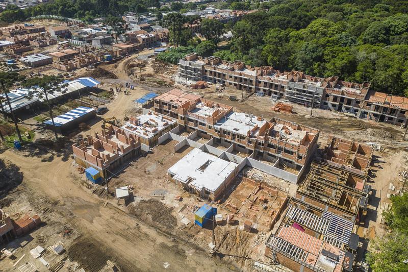 Em construção, o Bairro Novo da Caximba será o primeiro bairro inteligente do Brasil e maior projeto socioambiental da história recente de Curitiba. Foto: Renato Próspero/SMCS