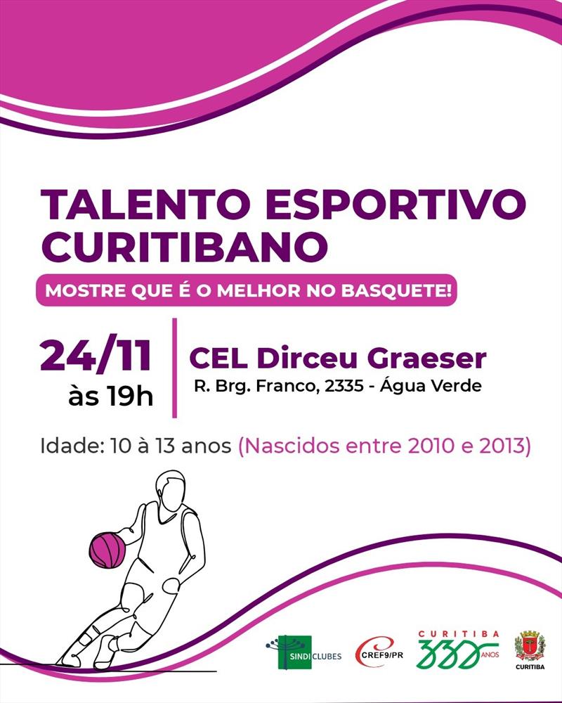 Talento Esportivo convida crianças 10 a 13 anos para apresentação a técnicos e professores.