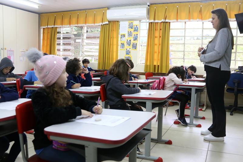 Prova Curitiba na Escola Santo Inácio em Santa Felicidade, para alunos do primeiro ano do ensino fundamental.
Curitiba, 26/11/2023.
Fotos: Luiz Costa /SME.