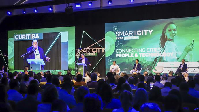 Prefeito Rafael Greca, acompanhado do Governador Ratinho Junior, do CEO da Fira Barcelona International, Ricardo Zapatero e do Sócio Fundador da Icities, Roiberto Marcelino, realizam a abertura da Smartcity Curitiba.
Curitiba, 22/03/2023.
Foto: José Fernando Ogura/SMCS.