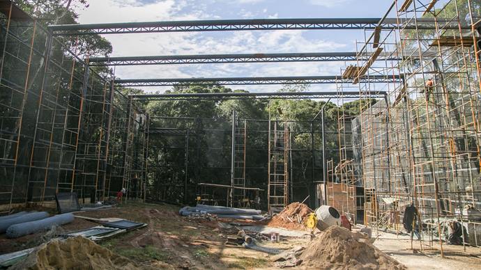 Obras do novo recinto da Harpia, no Zoológico. Curitiba, 22/05/2023. Foto: Pedro Ribas/SMCS