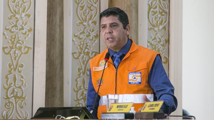 O Inspetor Nelson de Lima Ribeiro , coordenador da Defesa Civil de Curitiba, é o novo secretário-geral do Fórum Nacional de Secretários e Dirigentes da Defesa Civil das Capitais e Grandes Cidades Brasileiras Suscetíveis a Riscos de Desastres Antrópicos e Decorrentes de Extremos Climáticos (FNDC).
Foto: Foto: Pedro Ribas/SMCS