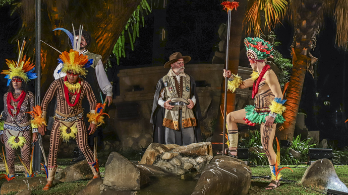 Apresentação do Auto da fundação de Curitiba alusivo ao aniversário de 331 anos da cidade, no Passeio Publico  - Curitiba, 28/03/2024 - Foto: Daniel Castellano / SMCS